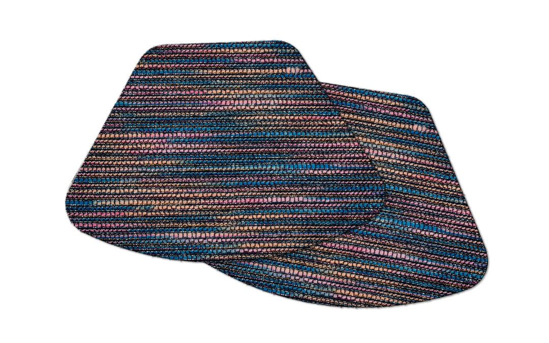 Faux Boucle Wedge Placemats for Round Tables Tactile Basket Texture