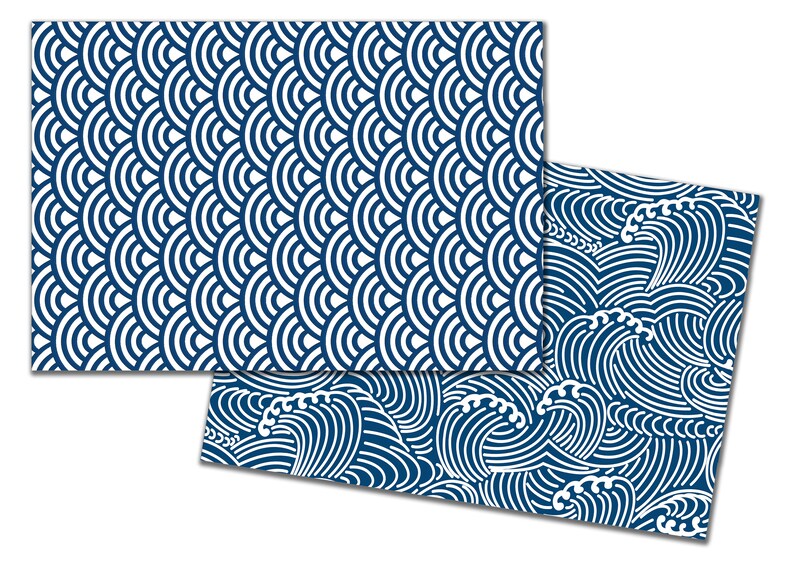 Japandi Wave Placemats Tactile Basket Texture Turned Hem Edge Etsy