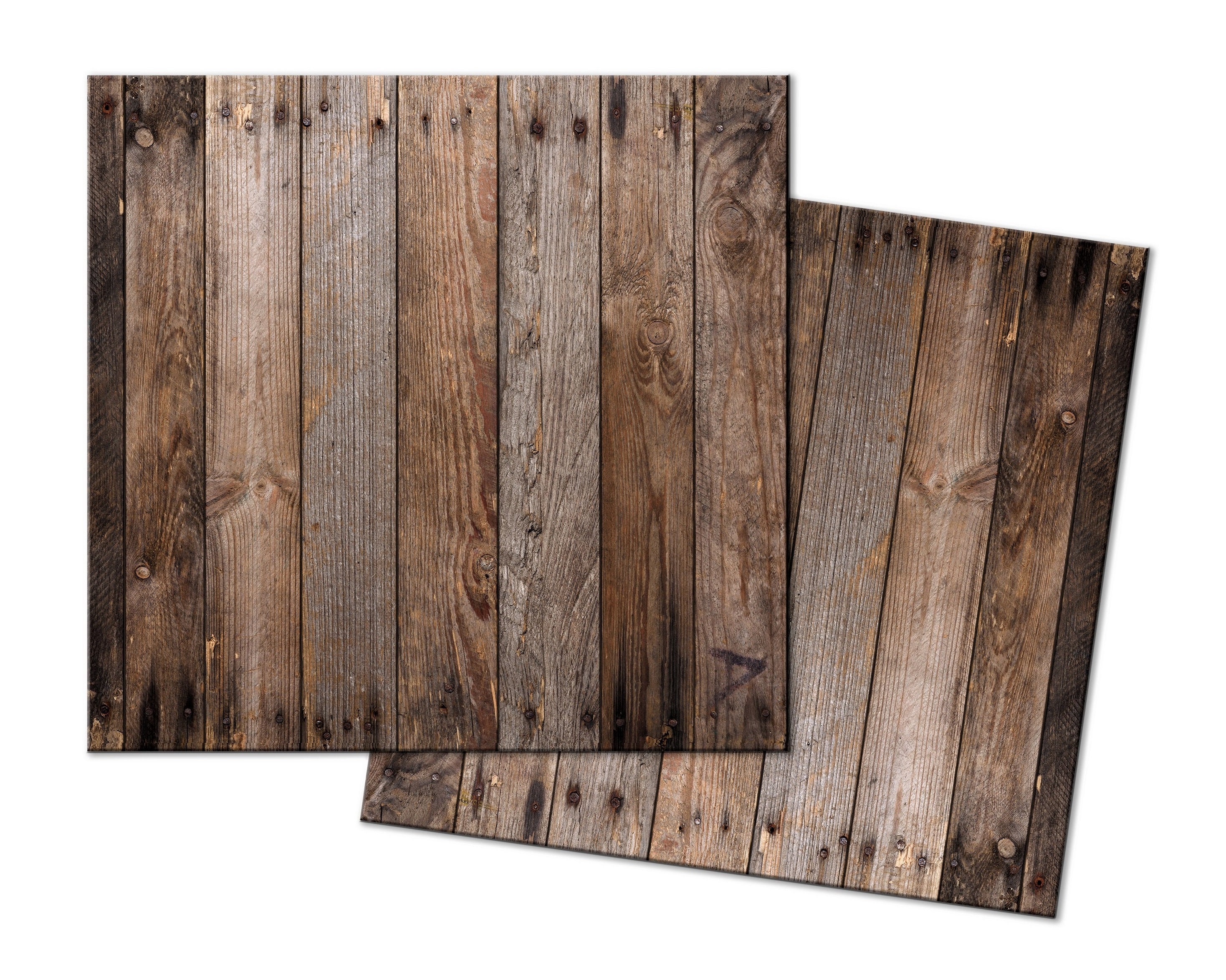 Faux Rustic Barn Wood Placemats for Round Table Tactile Basket Texture  Turned Hem Edges , Waterproof Non Slip Wipe Clean 