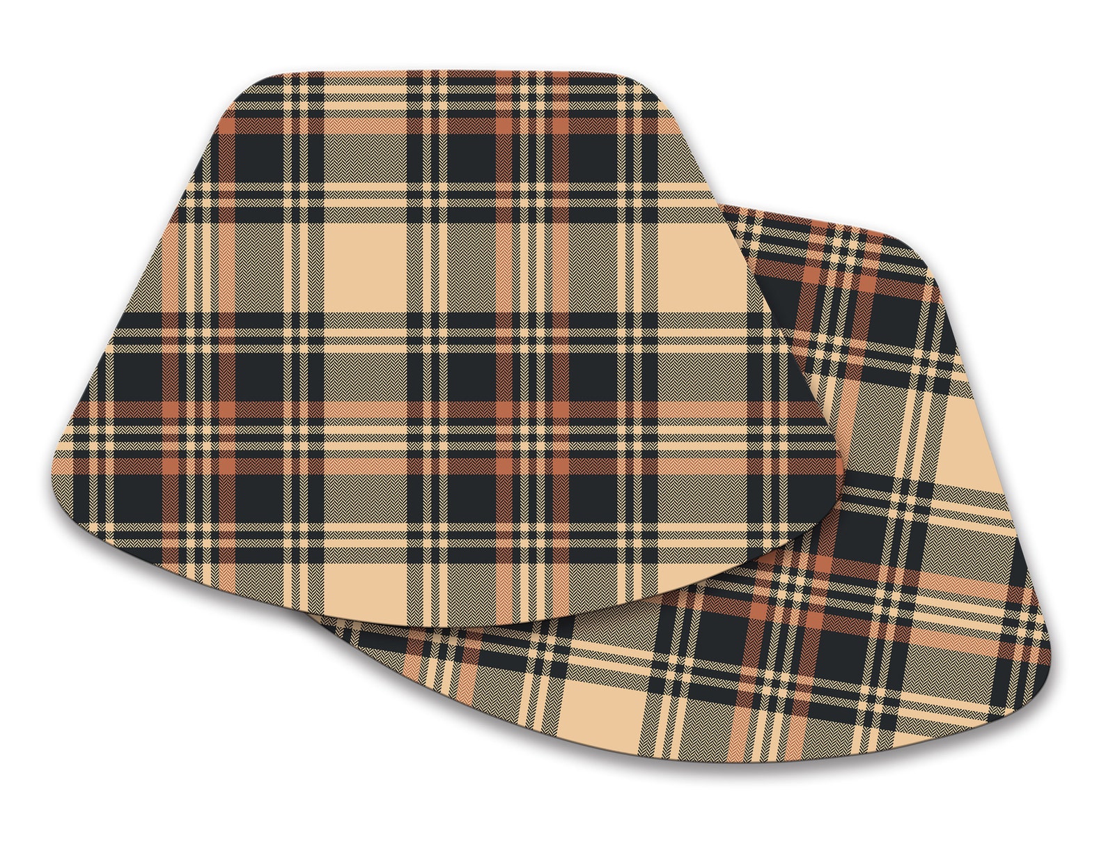 Fall Brown Plaid Placemats For Round Tables Tactile Basket Etsy