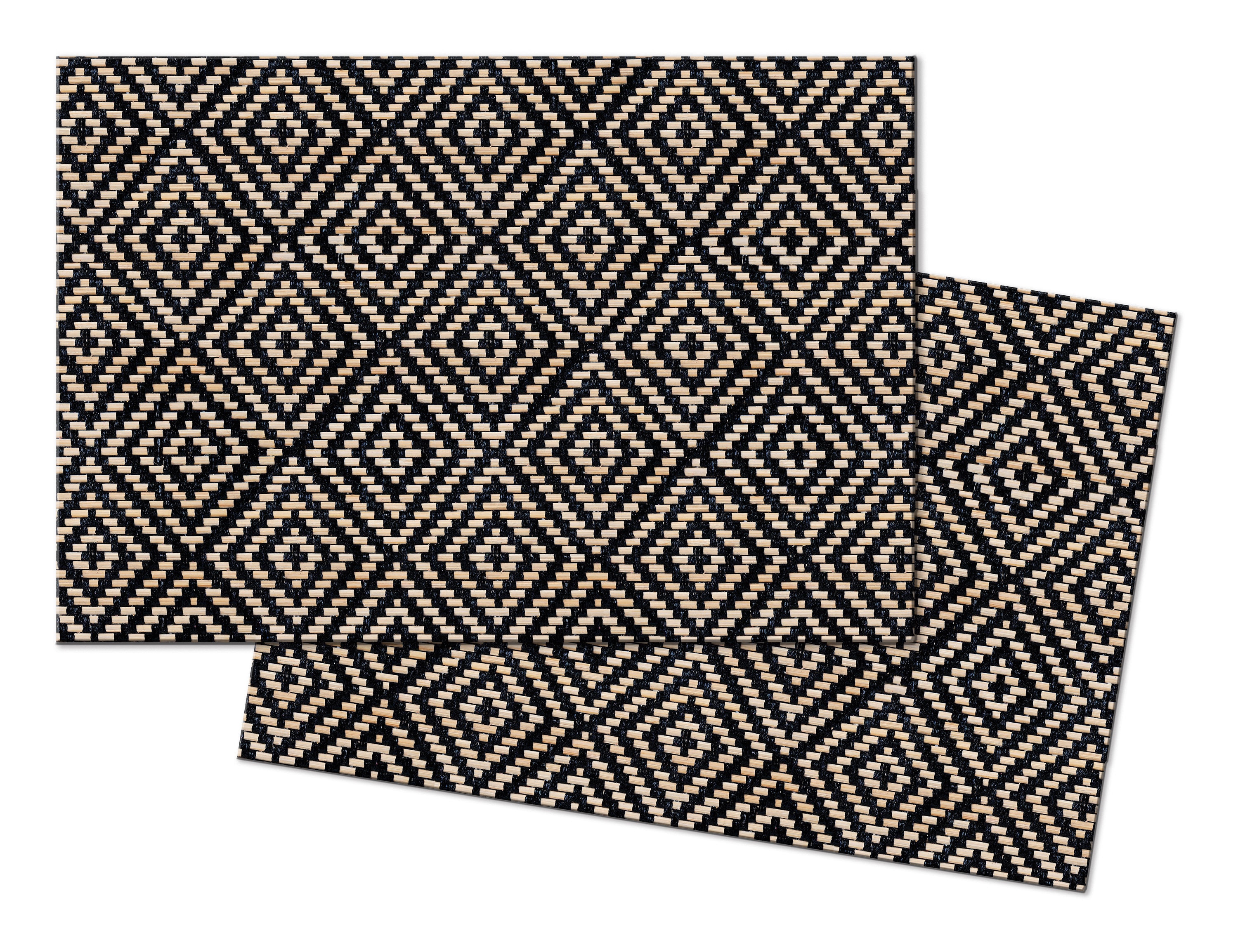 Faux Black Wicker Rattan Wedge Placemats For Round Tables Etsy