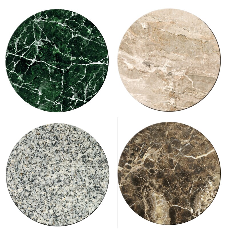 Faux Beige Marble Granite Round Oval Placemats for Round Etsy