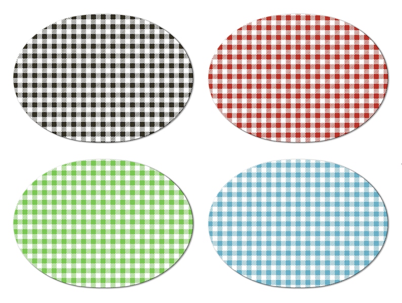 Custom Black Red Gingham Round wedge oval Placemats For Round Etsy