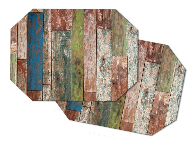 Distressed Wood Oval Round Placemat for Round Tables Tactile Etsy