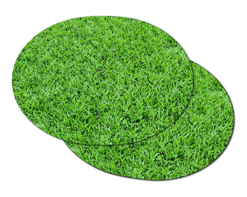 Custom Green Grass Print Golf Wedge Round Oval Placemats for Etsy
