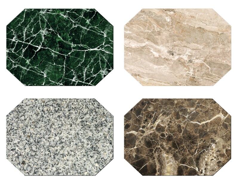 Faux Beige Marble Granite Round Oval Placemats for Round Etsy