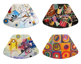 Wassily Kandinsky Wedge Placemats For Round Tables Tactile Basket texture Turned Hem Edges Non Slip  Waterproof Wipe Clean.