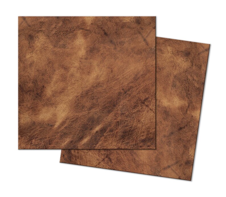 Faux Distressed Brown Leather Print Wedge Placemat For Round Etsy