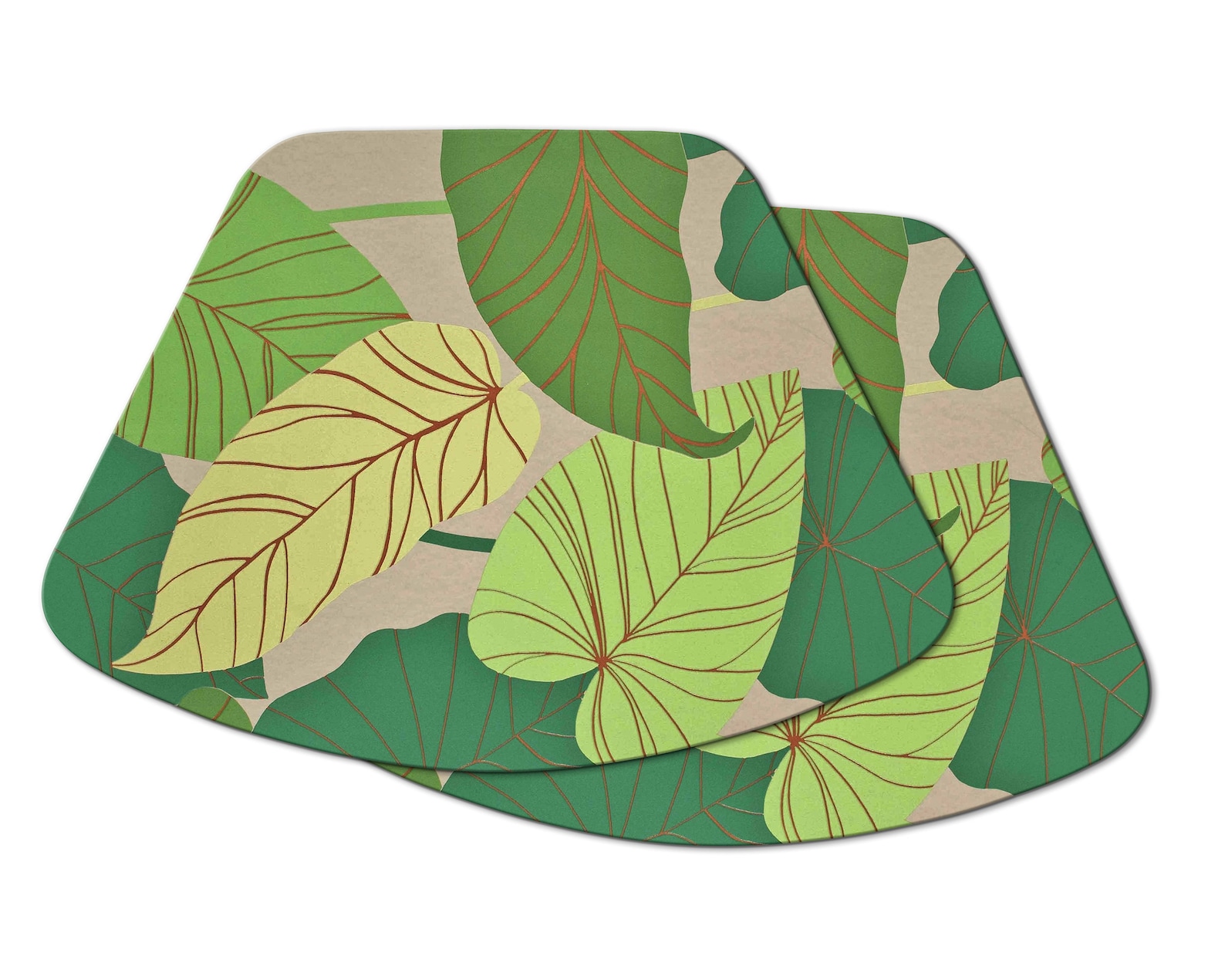 Tropical Leaf Oval Round Placemats for Round Tables Tactile Etsy