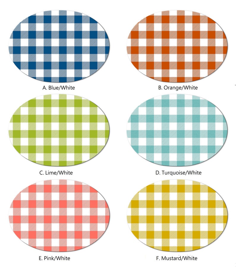 Blue Buffalo Check Plaid Wedge Placemats for Round Tables Etsy