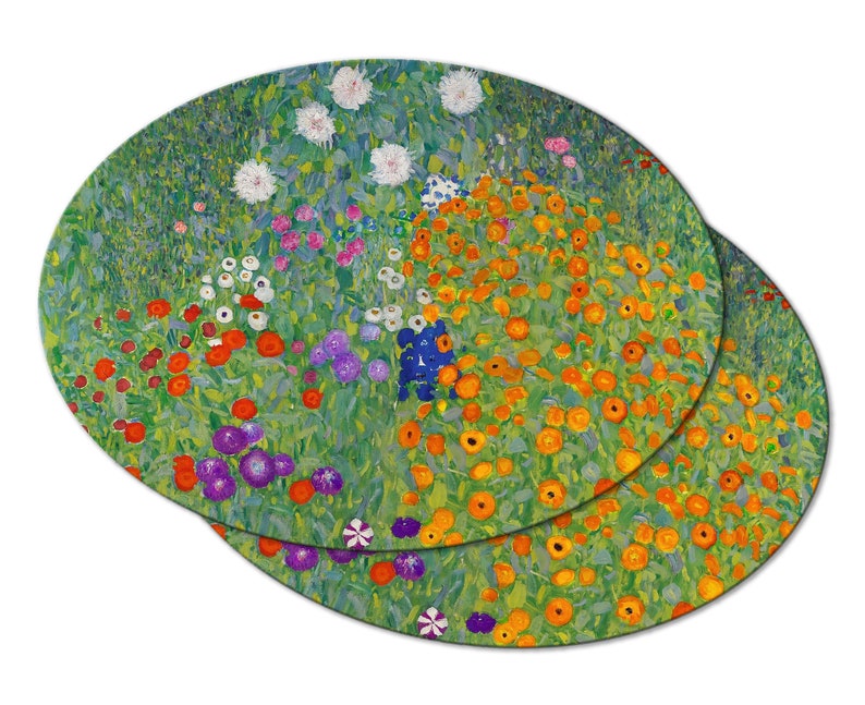 Klimt Farm Garden Rose Keil ovale Tischsets für Ihre runden | Etsy