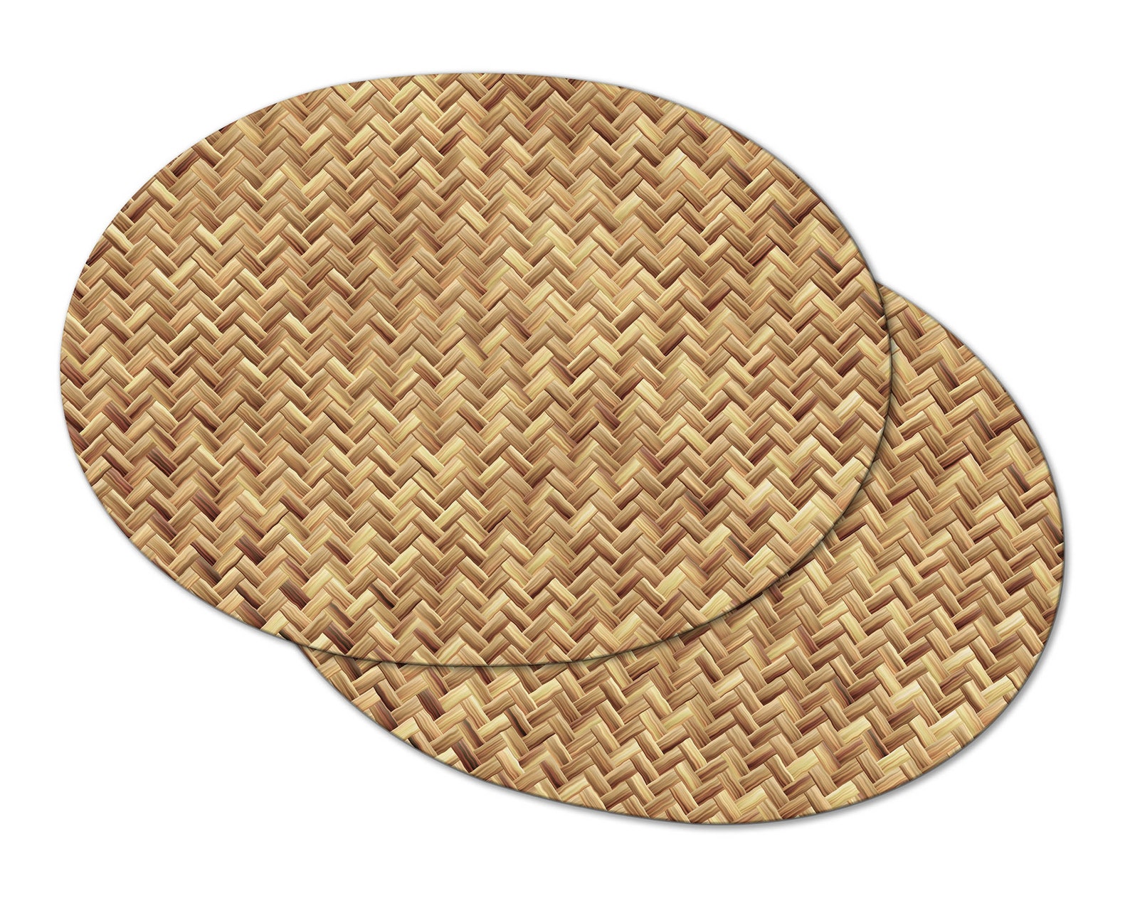 Faux Wicker Bamboo Patio Placemats for Round Tables Basket Etsy