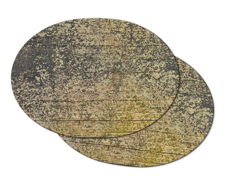 Faux Grudge Sage Olive Green paint Wood Placemats For Round Etsy