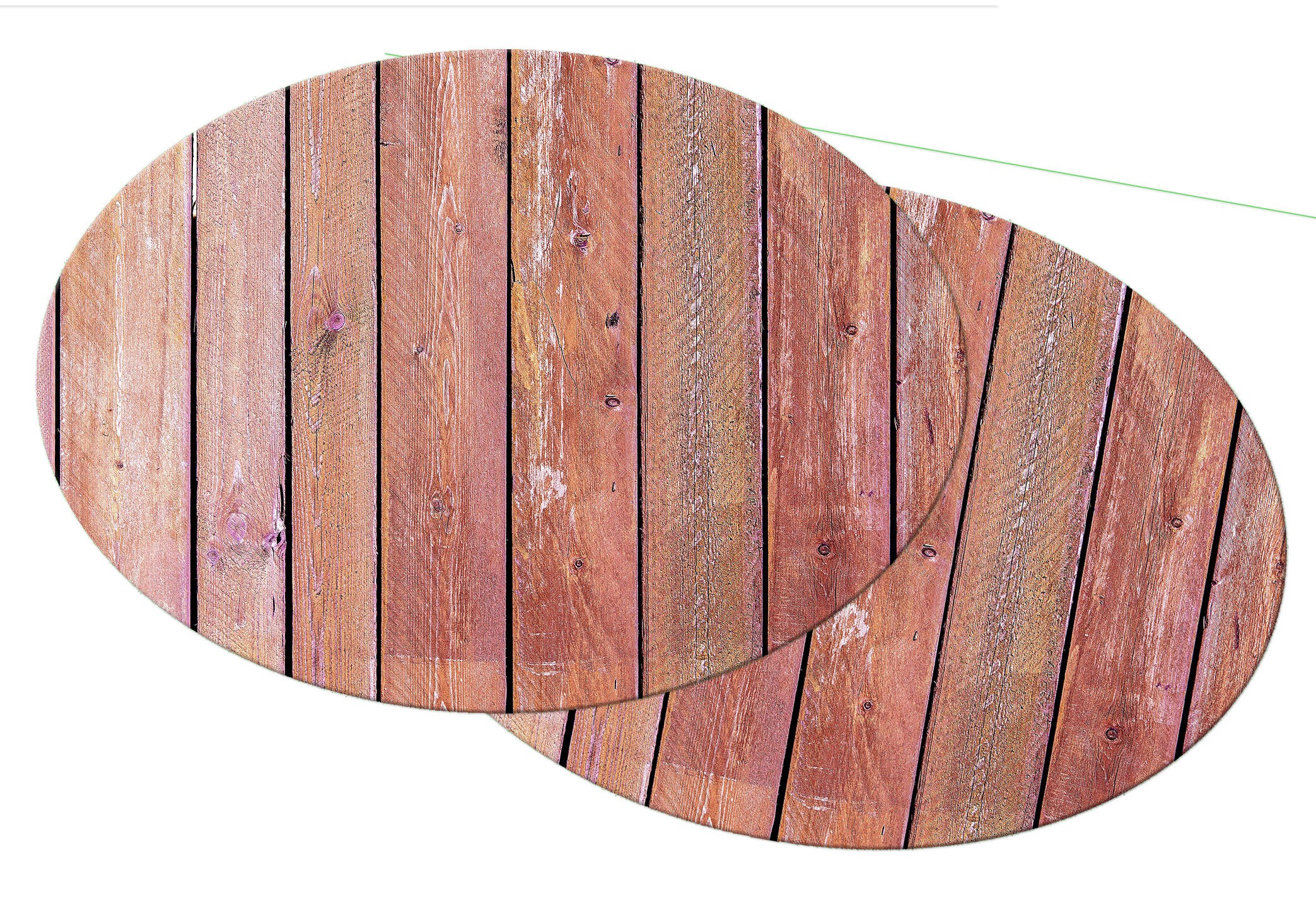 Faux Rustic Pink Wood Plank Oval Round Placemats For Round Etsy