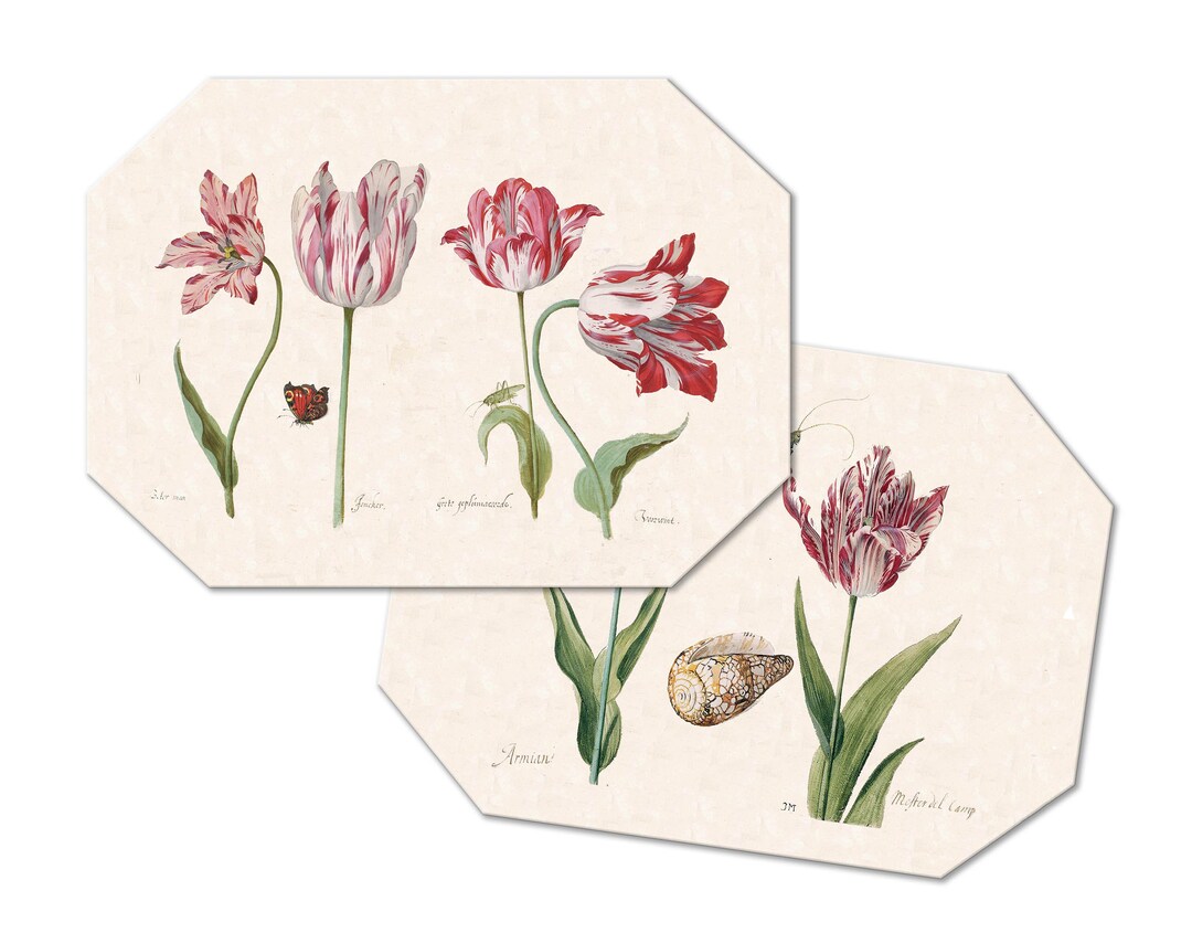 Tulips Flower Placemats for Round Tables Tactile Basket Etsy