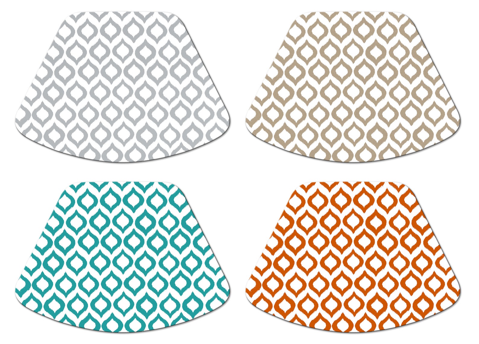 Beige Grey Retro Ikat Placemats for Round Tables Tactile Etsy