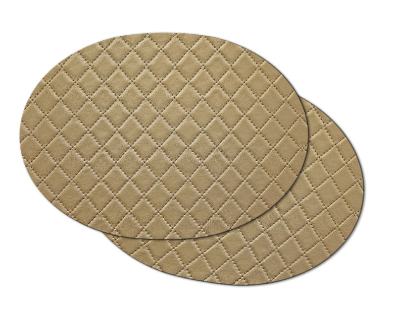 Faux Beige Quilted Oval Round Placemats for Your Round Tables Etsy