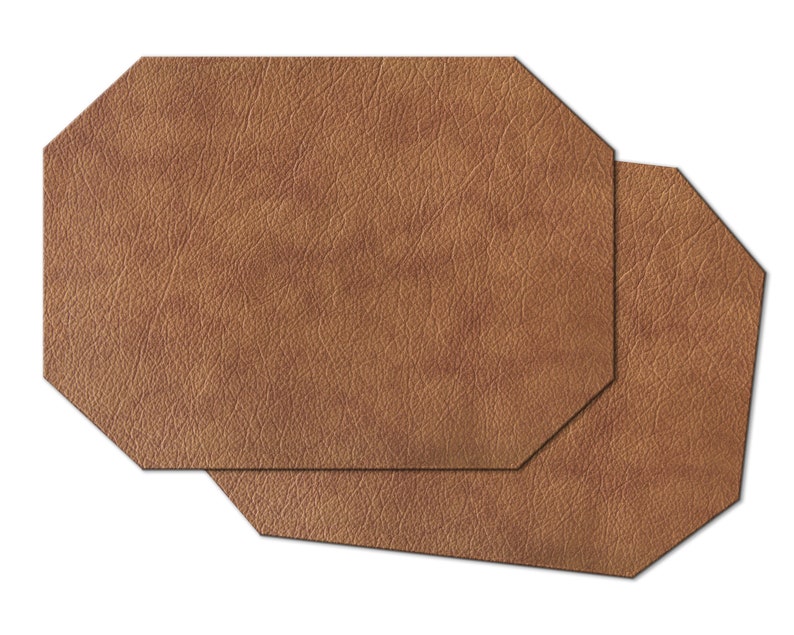Faux Brown Leather Print Wedge Placemat for Round Tables Etsy