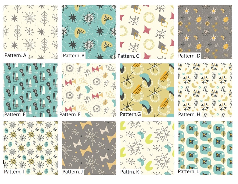 Midcentury Modern Atomic Wedge Placemat for Round Tables Etsy