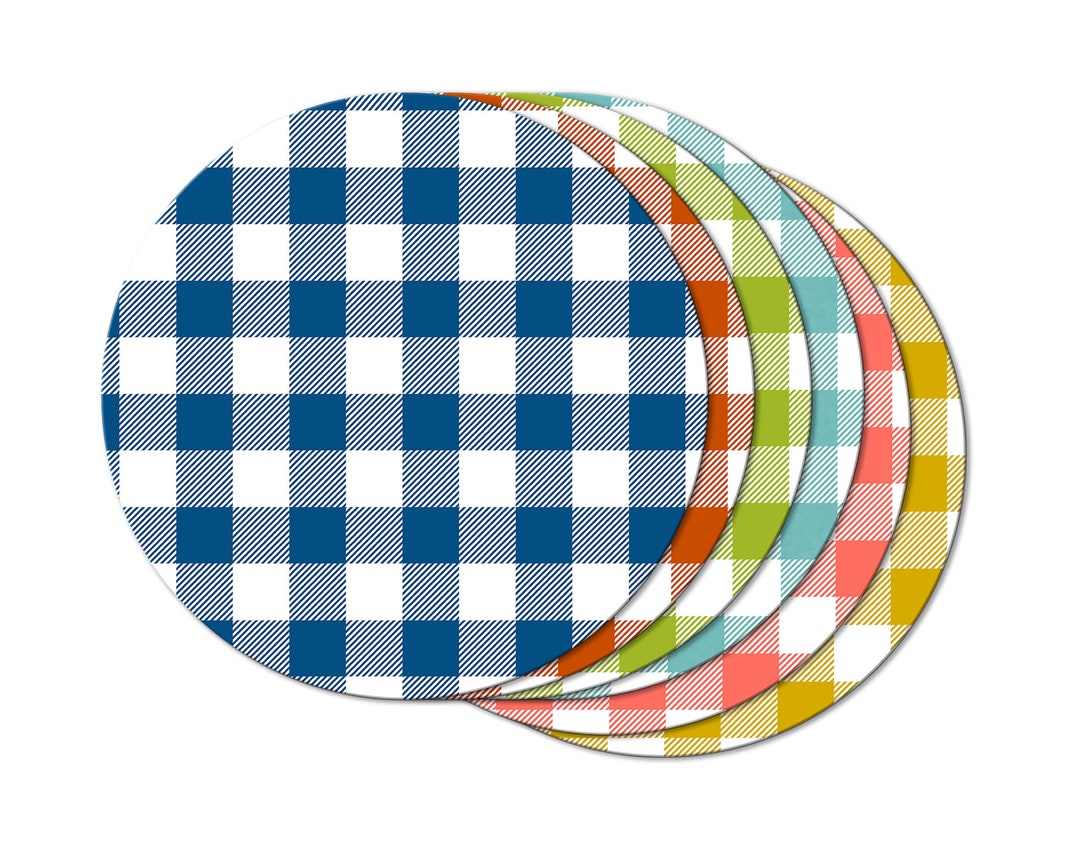 Blue Buffalo Check Plaid Wedge Placemats for Round Tables Etsy