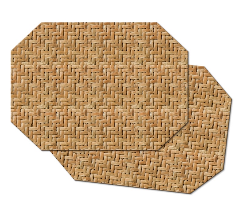 Faux Wicker Bamboo Wedge Placemats for Round Tables Basket Etsy