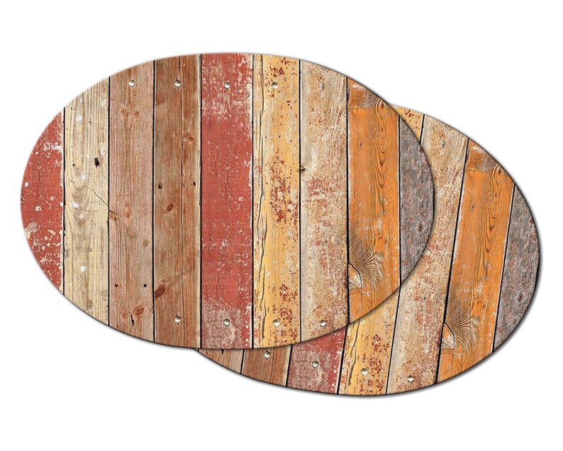 Faux Rustic Red Wood Placemats for Round Table Tactile Basket Etsy