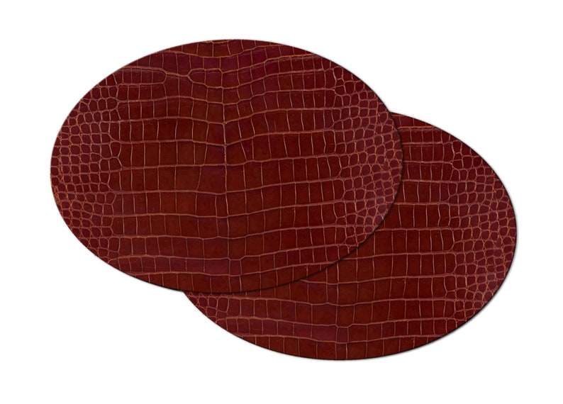 Faux Maroon Brown Alligator Wedge Placemat For Round Tables Etsy