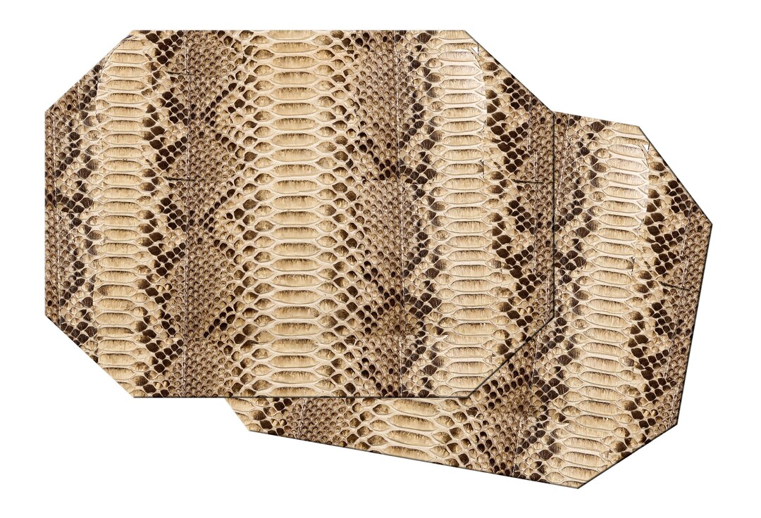 Taupe Python Placemats for Your Round Tables Tactile Basket Texture Hem ...