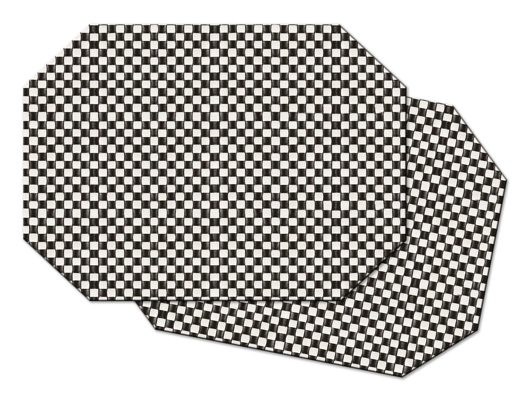 Black and White Check Placemats for Your Round Tables Tactile Basket
