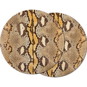 Python Snake Round Placemat Gold Tactile Basket Texture Hemmed Edge ...