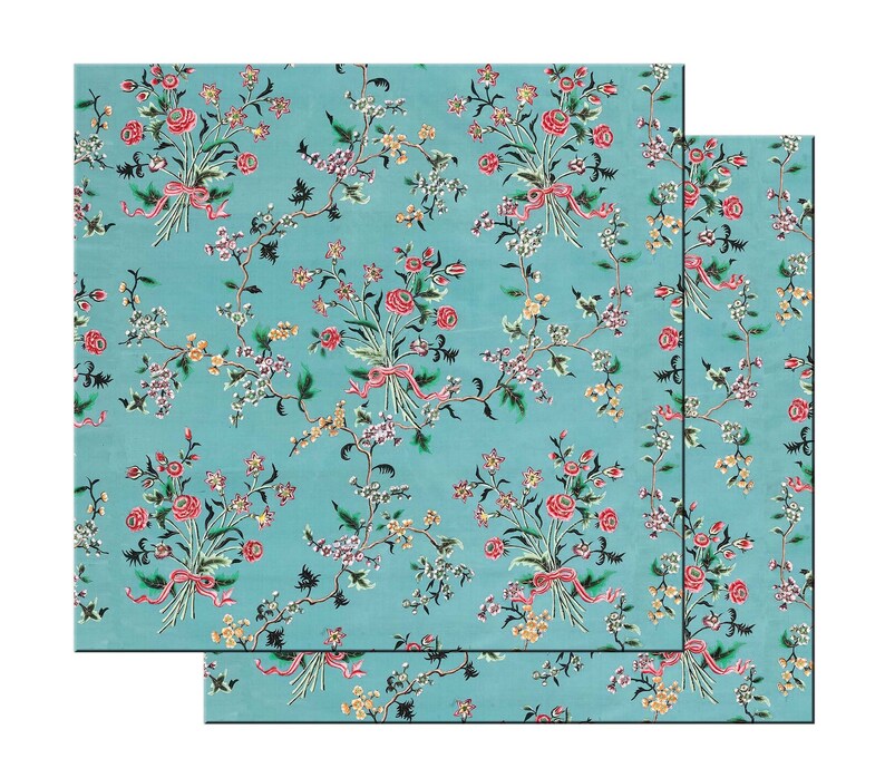 Turquoise Chinese Floral Wedge Oval Placemat for Round Tables Etsy