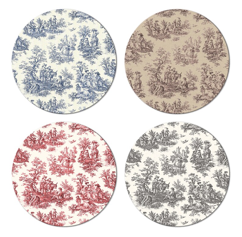 Toile Round Oval Placemats for Round Tables Basket Texture Etsy