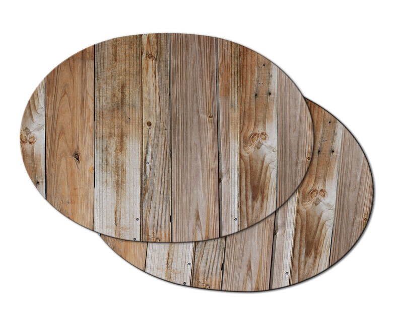 Faux Rustic Wood Plank Placemats For Round Table Tactile Etsy