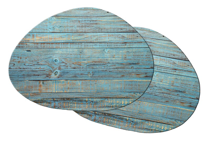 Weathered Teal Wood Round Oval Placemats for Round Table Etsy