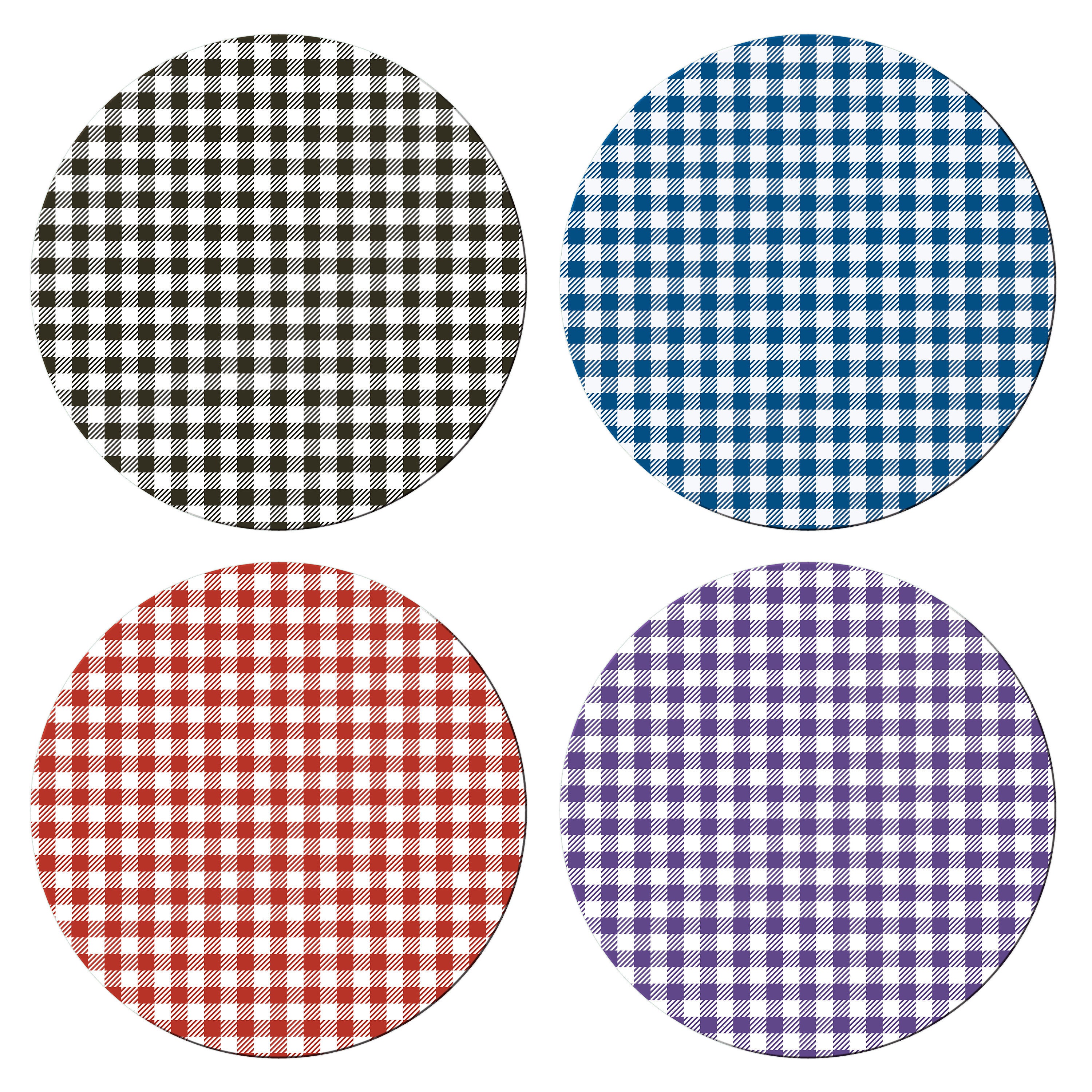 Black Blue Red Gingham Round Placemats For Round Tables Burlap Etsy