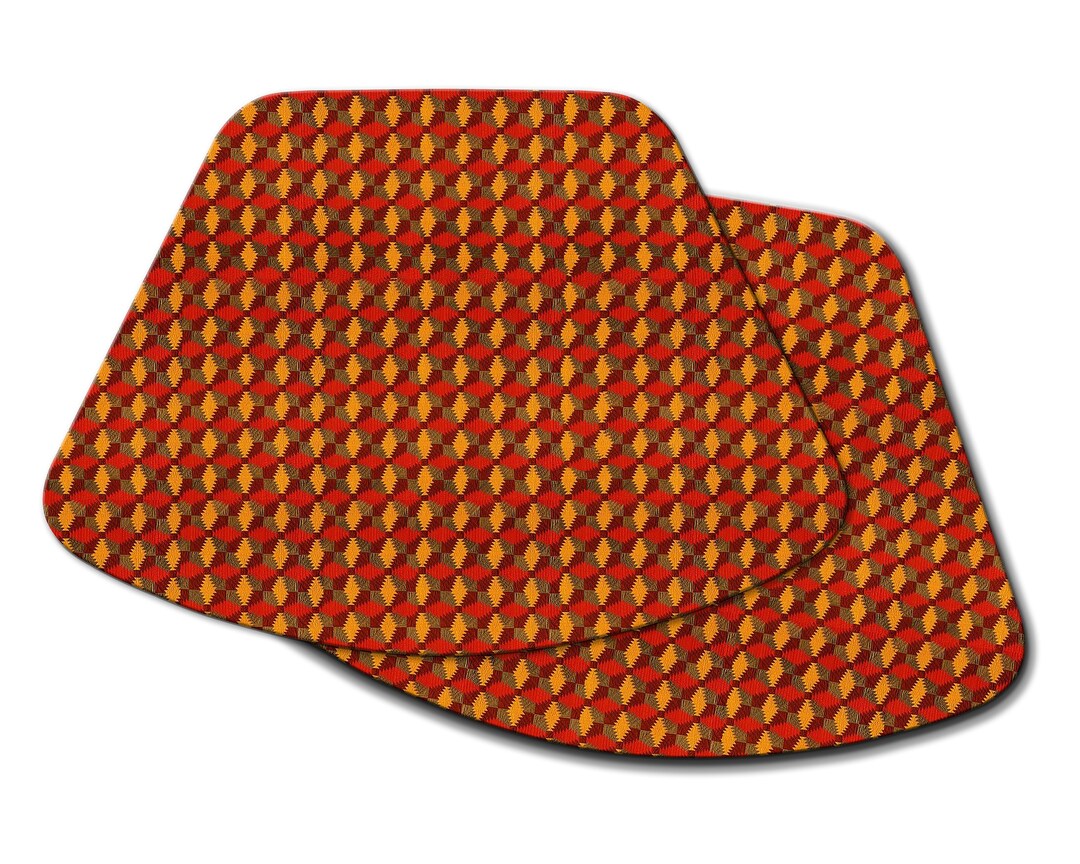 Red Placemat Woven Diamond Print for Round Tables Tactile Etsy