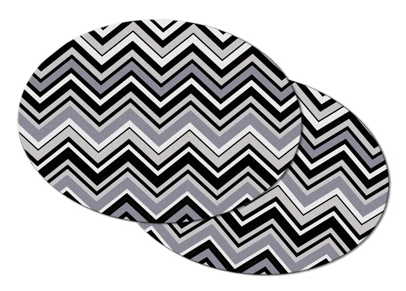 Fashion Grey Chevron Zigzag Placemats For Round Tables Tactile Etsy