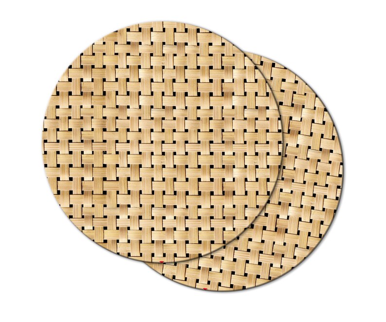Faux Wicker Bamboo Wedge Placemats for Round Tables Basket Etsy