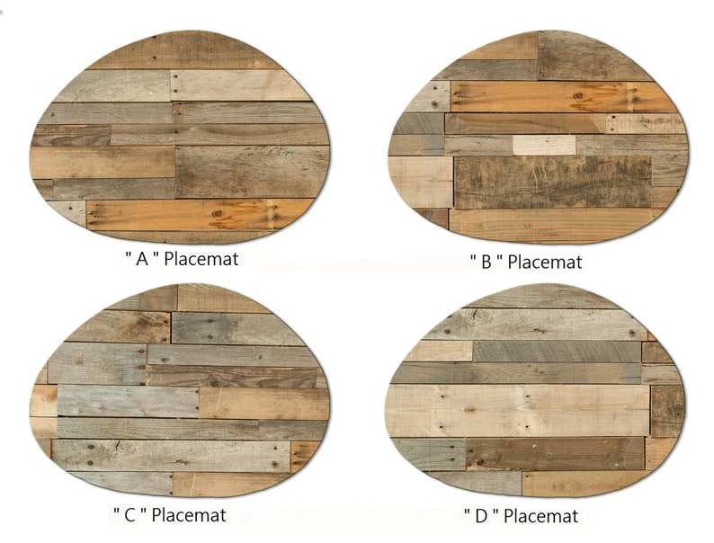 Faux Brown Wood Round Oval Placemats for Round Tables Tactile Etsy