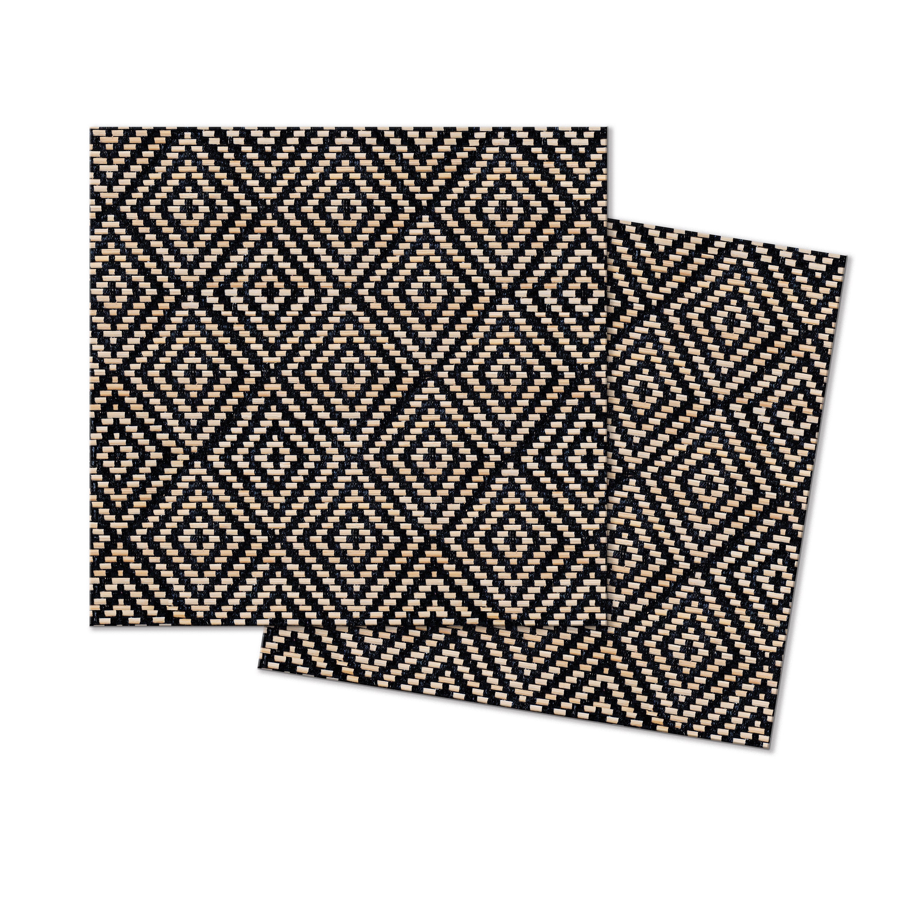 Faux Black Wicker Rattan Wedge Placemats For Round Tables Etsy