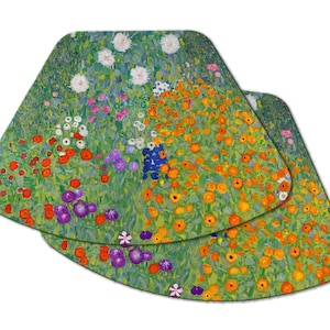 Klimt Farm Garden Wedge  Placemats For Your Round Tables Tactile Basket Texture Turned Hem Edges Waterproof Wipe Clean Wipe Clean