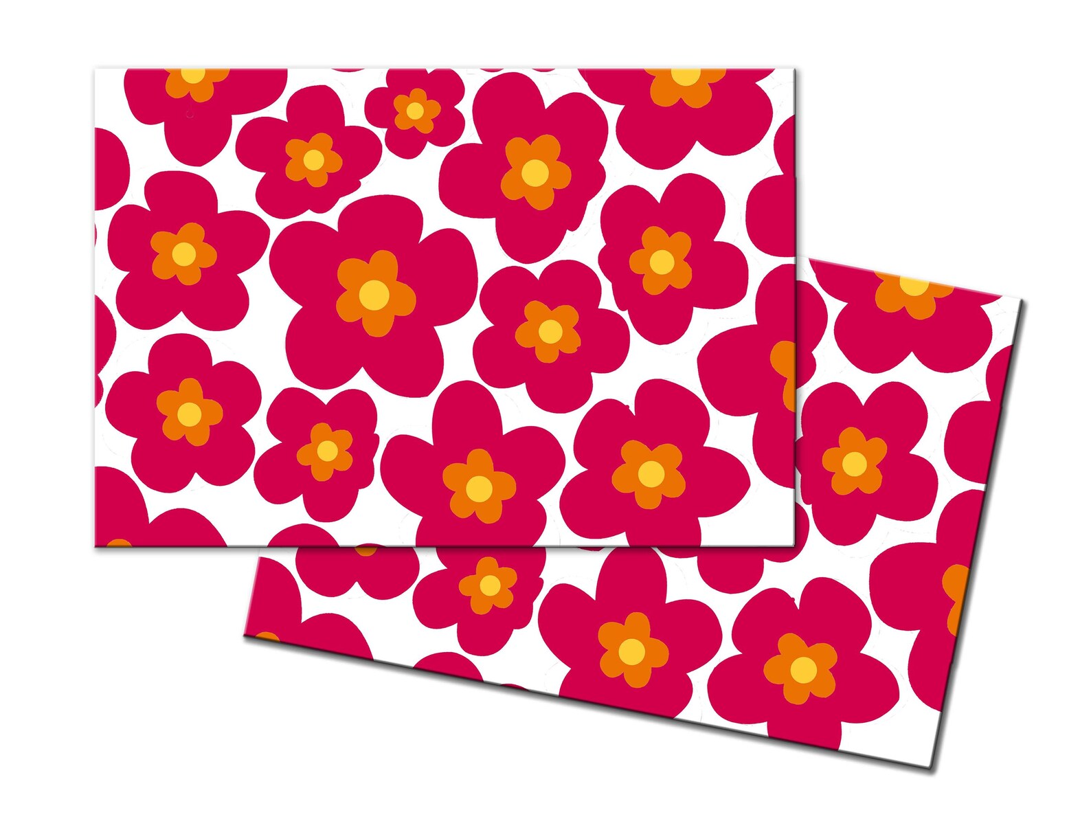 Red flower Motif Oval Round Placemats For Round Table Tactile Etsy