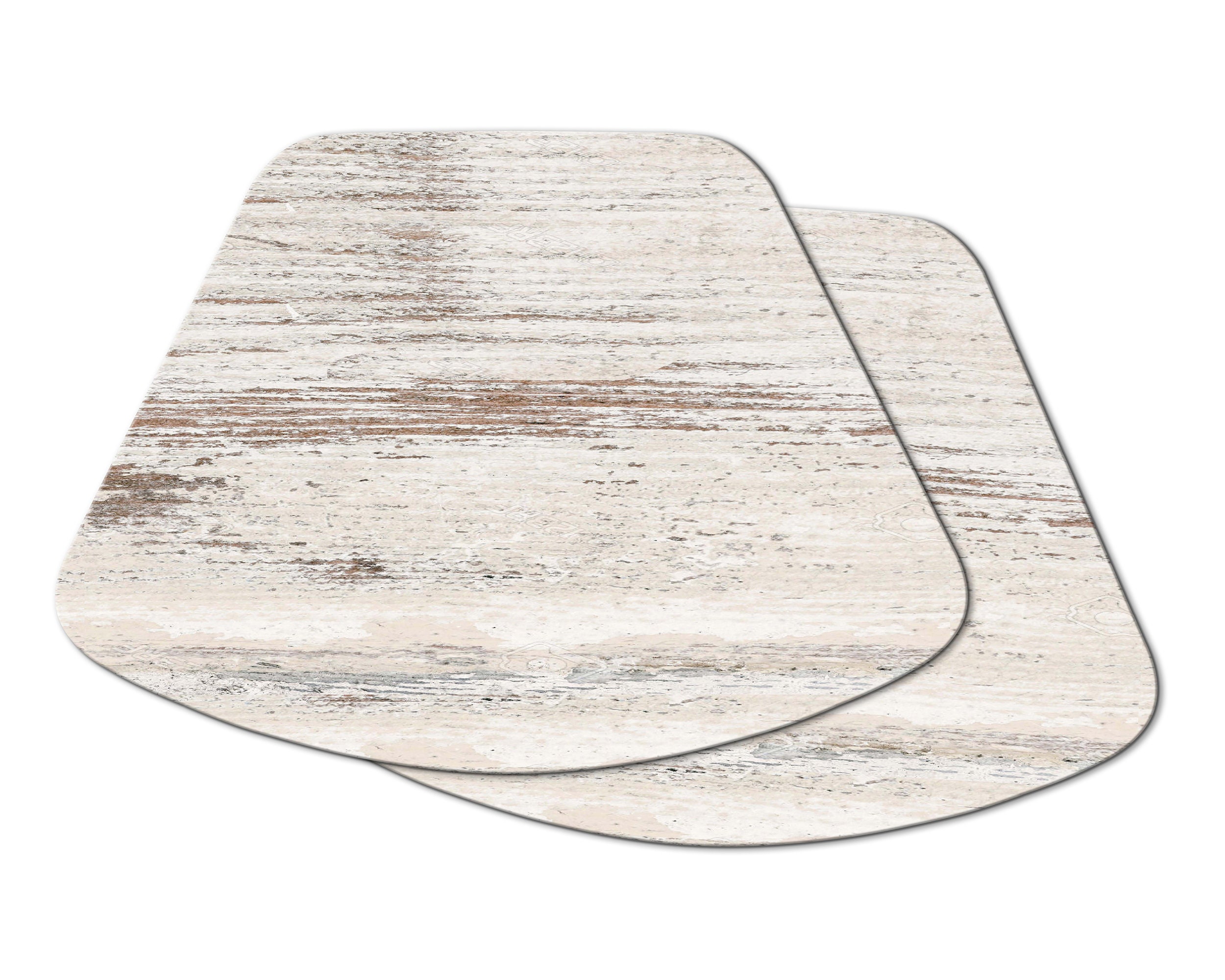 Distressed White Wood Plank Wedge Oval Placemats for Round Etsy UK