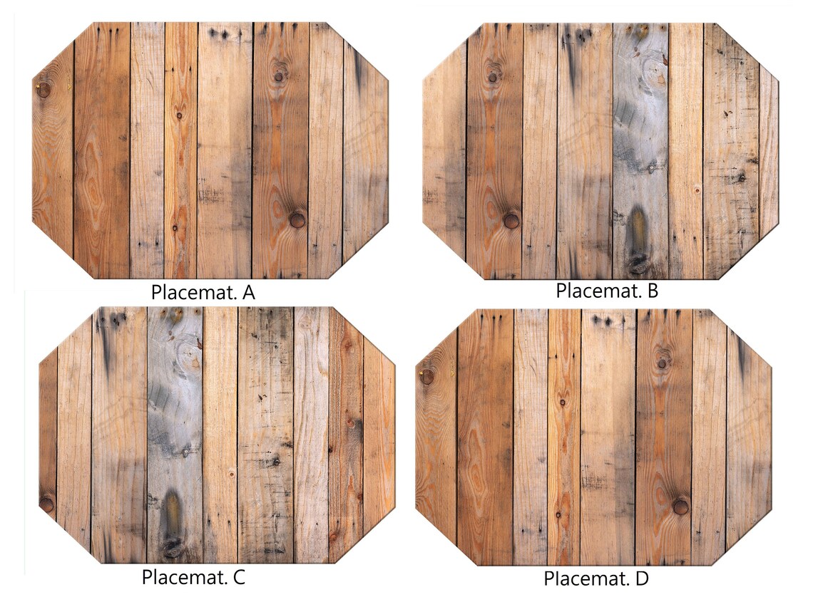 Faux Wood Plank Placemats for Round Tables Burlap Textured Etsy