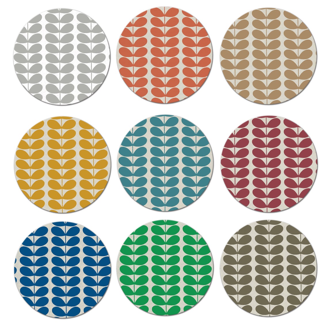 Nordic Mid Century Modern Placemats Danish Leaves Tactile Etsy