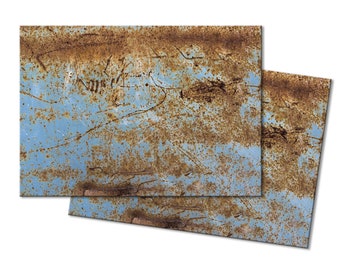 Turquoise Rust Placemats Industrial Theme Tactile Basket Texture  Hemmed Edge , Waterproof Sturdy, Flexible.MDT