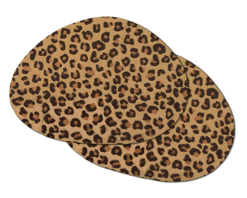 Leopard Round Oval Wedge Placemats for Round Tables Burlap Etsy