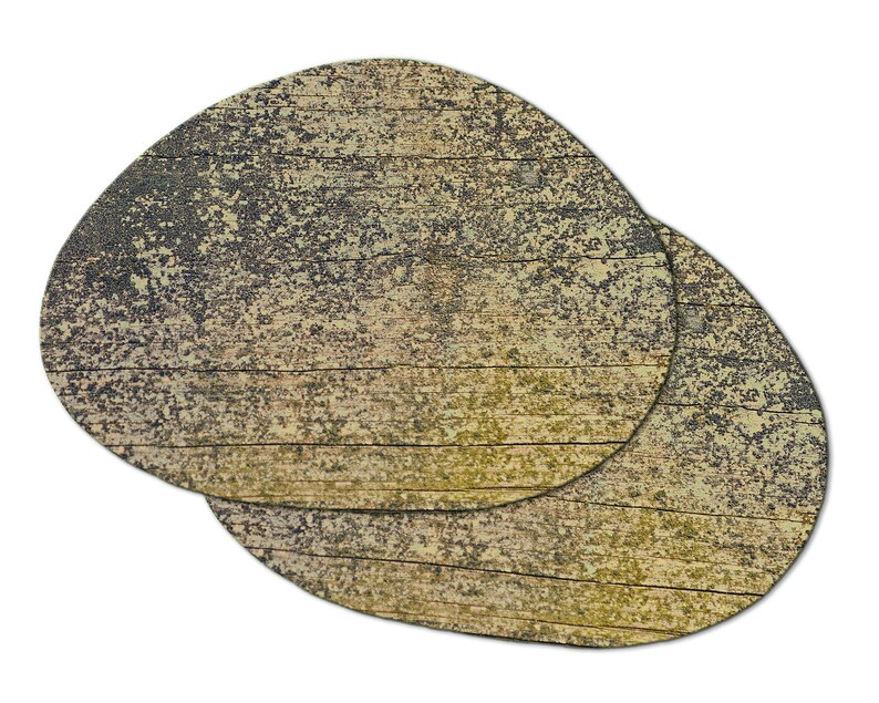 Faux Grudge Sage Olive Green paint Wood Placemats For Round Etsy