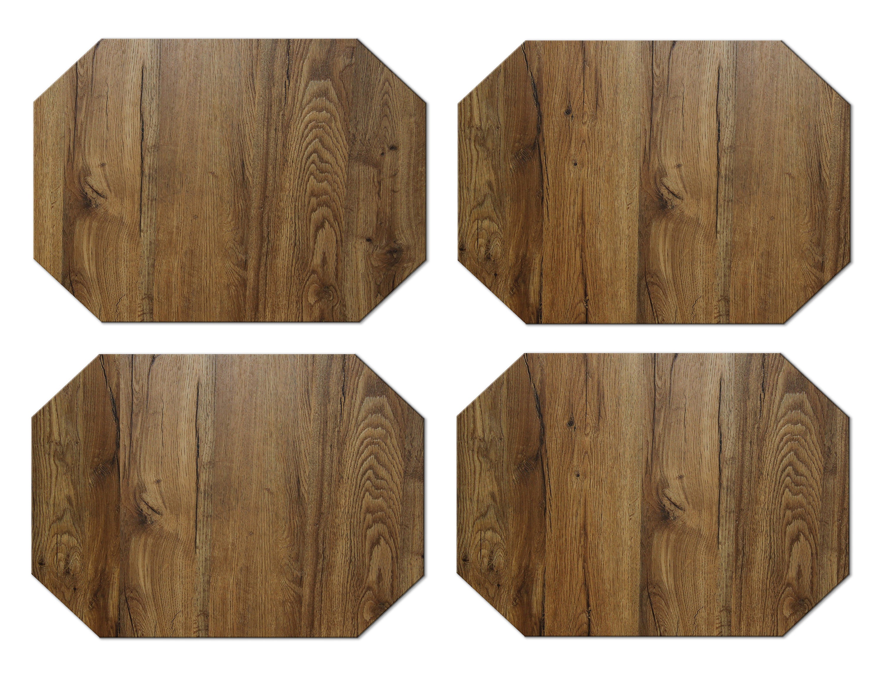 Faux Brown Walnut Wood Placemats For Round Table Tactile Etsy