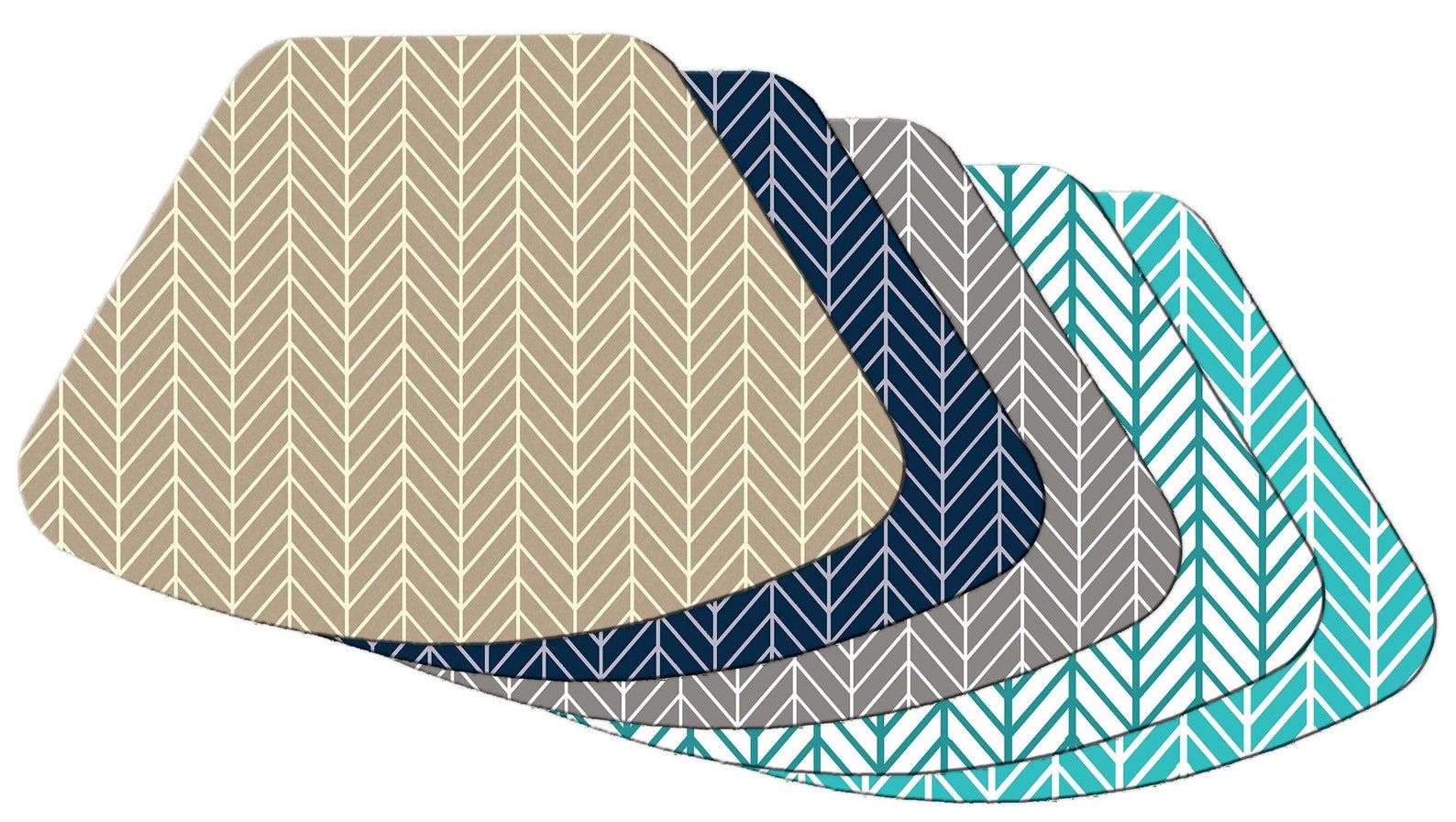 Grey Herringbone Chevron oval placemats Tactile Basket Etsy